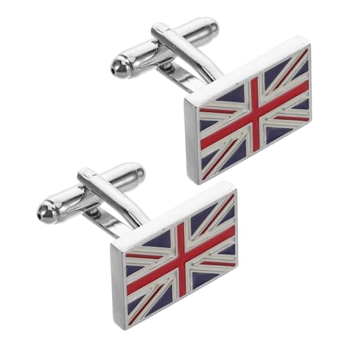POPETPOP Klassische Manschettenknöpfe Für Business-anzüge Kleiderschmuck Anzugknöpfe Manschettenknöpfe Für Ärmel Schmuck Für Hemden Mit Britischer Flagge Smokingknöpfe Für Damen von POPETPOP