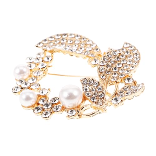 POPETPOP Brosche mit Strass und Perle Filigrane Blumen Anstecknadel Vielseitiges Accessoire für Damen Modischer Schmuck für Jacken Hüte und Taschen von POPETPOP