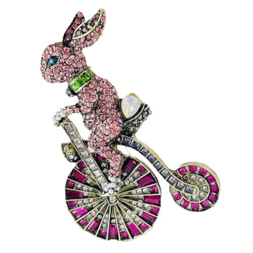 POPETPOP Bunny Brosche mit Strasssteinen Leichte Anstecknadel für Damenkleidung Rostbeständig Vintage Hase Reversnadel für Jacken Taschen Party und Alltagsschmuck von POPETPOP