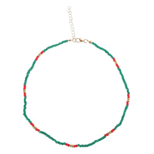 POPETPOP Bunte Perlenkette Damen Kurz Choker Vielseitig Tragbar Retro Mehrreihig Stilvoll Für Layering und Party von POPETPOP