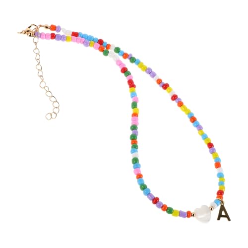 POPETPOP Bunte Perlenkette mit Buchstaben Damen Choker Schmuck Handgefertigt Modisch Vielseitig für Alltag und Party POPETPOP Bunte Perlenkette mit Buchstaben Damen Choker Schmuck Handgefertigt Modisch Vielseitig für Alltag und Party von POPETPOP
