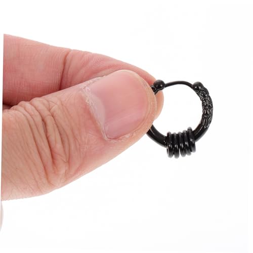 POPETPOP Creolen Ohrringe aus für Damen und Herren Runde Ohrschmuck in Schwarz Komfortabel und Hautfreundlich für Partys und Alltag Individuelles Design von POPETPOP