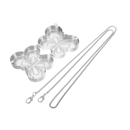 POPETPOP Damen Abendhandtasche Kleine Umhängetasche mit Modischem Kettenakzent Vielseitige Clutch für Party Hochzeit Freizeit Silber von POPETPOP