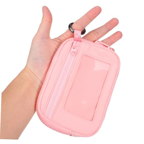 POPETPOP Damen Clutch Geldbörse mit Reißverschluss Kleiner Nylon Geldbeutel mit Snap Clip Vielseitige Handgelenk Tasche für Karten Münzen Makeup Modische und Kompakte Handtasche von POPETPOP