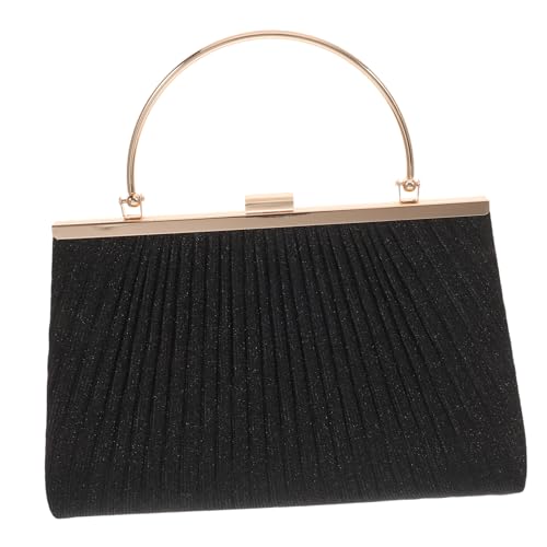 POPETPOP Edle Abendtasche Damen Clutch Kleine Handtasche Schwarz Elegant Für Hochzeit Party Abschlussball Abendessen Verabredung Cocktailparty von POPETPOP