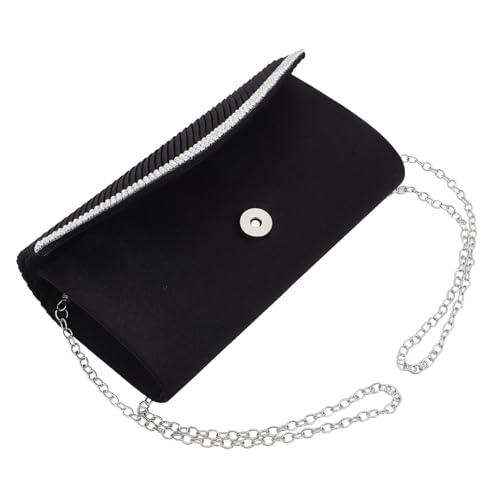 POPETPOP Damen Clutch Tasche Abendtasche mit Kette Schwarze Umschlag Handtasche für Hochzeit Party Bankett Leichte Abend Handbag für Frauen Stilvolle Geschenkidee von POPETPOP