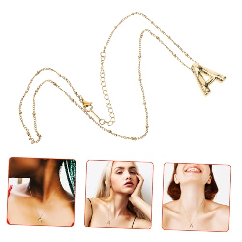 POPETPOP Damen Halskette mit Buchstaben A Anhänger Leichte Edelstahl Kette Zarte Namenskette Modisches für Frauen und Teenager Eleganter Schmuck von POPETPOP