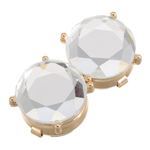 POPETPOP Damen Manschettenknöpfe Abnehmbare Button Covers aus Langlebiger Legierung Funkelnde Strassverzierung Stilvolle Accessoires für Hemden und Business Outfits Goldfarbene Basis von POPETPOP
