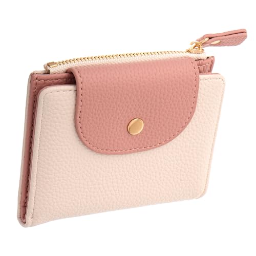 POPETPOP Damen Münzgeldbörse aus Weichem mit Reißverschluss Kompakte Mini Geldbörse für Handtasche und Tasche Vielseitiger Münzbeutel Stilvoll und Praktisch in Weiß von POPETPOP