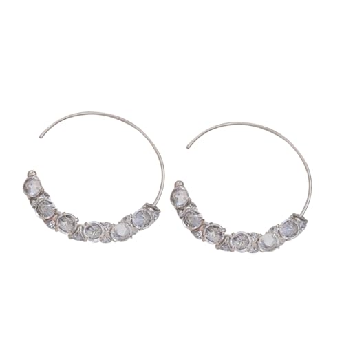 POPETPOP Damen Ohrringe mit Funkelnden Strasssteinen Geometrische Creolen Modisch und Vielseitig Geeignet für Partys und Alltag Raffinierte Ohrschmuck für Frauen von POPETPOP
