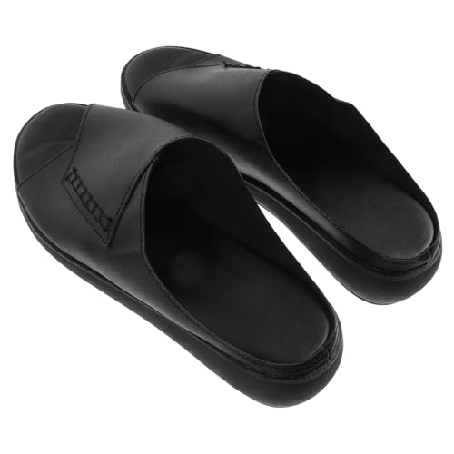 POPETPOP Damen Sandalen Keilabsatz Sohle Sommer Wedges Casual Strandparty Schuhe Schwarz Leicht Rutschfest von POPETPOP