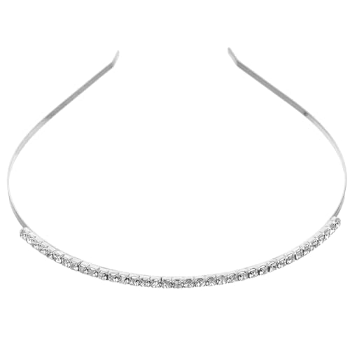 POPETPOP Diamant-stirnband Kopfbedeckung Für Mädchen Haargummis Für Frauen Funkelndes Stirnband Haarschmuck Für Mädchen Silbernes Stirnband Tiara Metall Brautjungfer Haarkrone Strasssteine von POPETPOP