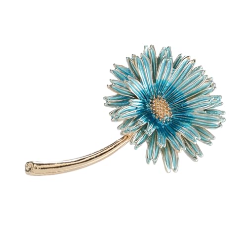 POPETPOP Damenbrosche aus Legierung mit Blauer Emaille Modischer Blumen Lapel Clip Dekorativer Schal und Cardigan Anstecker für Stilvolle Outfits von POPETPOP