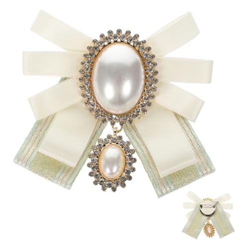 POPETPOP Damenbrosche mit Schleife und Kunstperlen Leichte Langlebige Anstecknadel für Kleidung Hüte Kleider und Anzüge Kreatives Vintage Accessoire für Frauen Vielseitig Verwendbar von POPETPOP