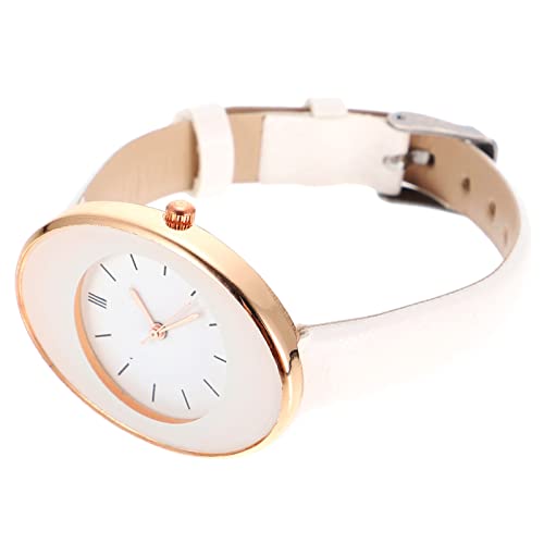 POPETPOP Quarzuhr Für Damen Modische Uhr Armbanduhr Für Mädchen Weibliche Armbanduhr Damenarmbanduhr Mädchenuhren Schauen Zu Weiß Gürtel Fräulein Uhrkette Gehäusematerial: Legierung von POPETPOP