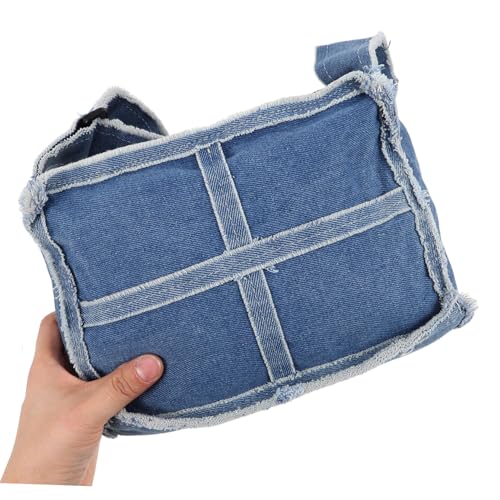 POPETPOP Denim Schultertasche Retro Mini Bag Robust Vielseitig für Damen Shopping Dating Alltag Organisiert Vintage Umhängetasche aus Jeansstoff von POPETPOP