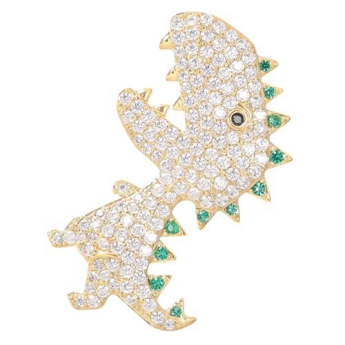 POPETPOP Dinosaurier Brosche Cartoon Anstecknadel Bunte Accessoire für Kleidung Hüte Rucksäcke Vielseitig Dekorativ Leicht zu Befestigen Goldfarben von POPETPOP