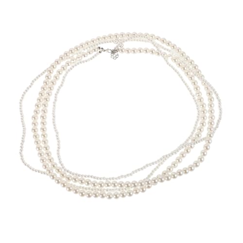 POPETPOP Doppellagige Perlenkette Damen Elegant Statement Schmuck für Formelle Anlässe Party Charm Halskette Vielseitig Kombinierbar Modisches Design für Besondere Events von POPETPOP