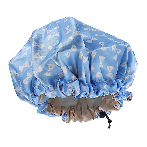 POPETPOP Doppellagige Duschhaube Aus Satin Baby Nacht Haube Verstellbare Hauben Aus Satin Nachthüte Aus Satin Duschhauben Nachtsatinmütze 100% Polyester Haar Hut Mit Breiter Krempe Kind von POPETPOP