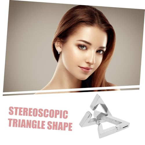 POPETPOP Dreieck Ohrclips aus Leichtem Titanstahl Geometrisches Design Ohrschmuck Frauen Vielseitig Kombinierbar Komfortabel und Auffällig von POPETPOP