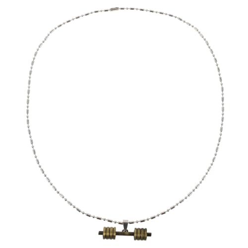 POPETPOP Dumbbell Anhänger Halskette Zinklegierung Fitness Schmuck Hip Hop Stil Robust Langlebig Passend zu Kleidern Party für Damen und Herren von POPETPOP