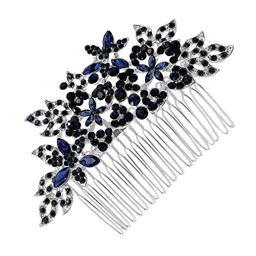 POPETPOP Dunkelblauer Haarkamm Haarschmuck Für Mädchen Ys Parkkämme Blumenmädchen-kopfschmuck Brautjungfer Haarspange Haarschmuck Für Frauen Damen Perücken Zubehör Strass Fräulein Hochzeit von POPETPOP