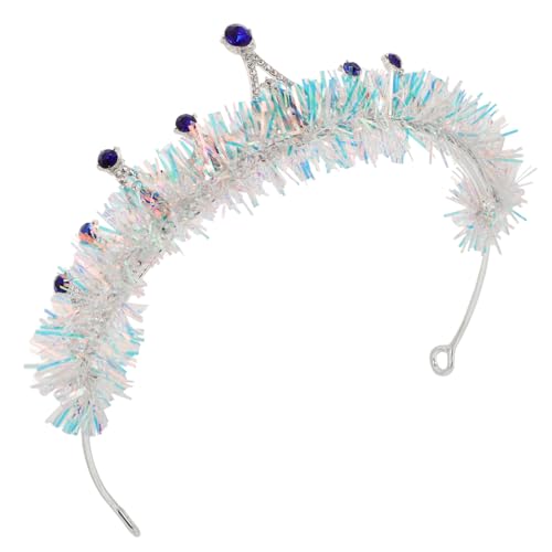 POPETPOP Einstellbare Tiara Krone Damen aus Langlebiger Legierung mit Schimmerndem Blau Silber Einzigartiges Design für Hochzeit Abschlussball und Party Prinzessin Haarschmuck mit von POPETPOP