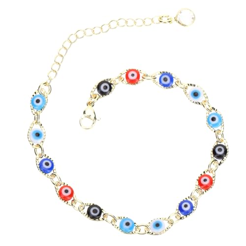 POPETPOP Einstellbares Evil Eye Armband Damen Schmuck Böser Blick Schutzamulett Kreatives Metall Wristband Leichtes Vielseitiges Handgelenksband für Alltag Party und von POPETPOP