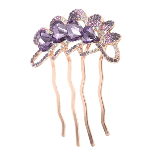 POPETPOP Eleganter Haarkamm mit Kristallen Sicherer Modisches Brautschmuck Accessoire für Frauen Geeignet für Hochzeiten Partys und Festliche Anlässe Violetter Strass Haarkamm für von POPETPOP