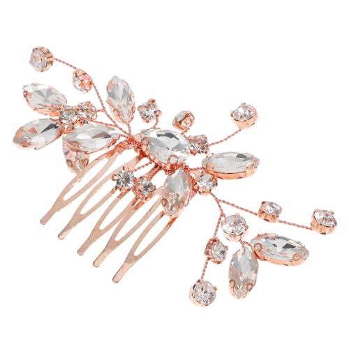 POPETPOP Eleganter Strass Haarkamm für Braut Handgefertigter Hochzeitsschmuck mit Funkelnden Kristallen Romantischer Braut Kopfschmuck Seitlicher Haarkamm für Damen Geeignet für Hochzeiten von POPETPOP