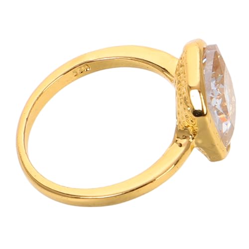 POPETPOP Eleganter Verlängerter Verlobungsring Damen mit Funkelndem Zirkonia Edelstein Vergoldeter Schmuck Leichter Brautschmuck für Hochzeit und Alltag von POPETPOP