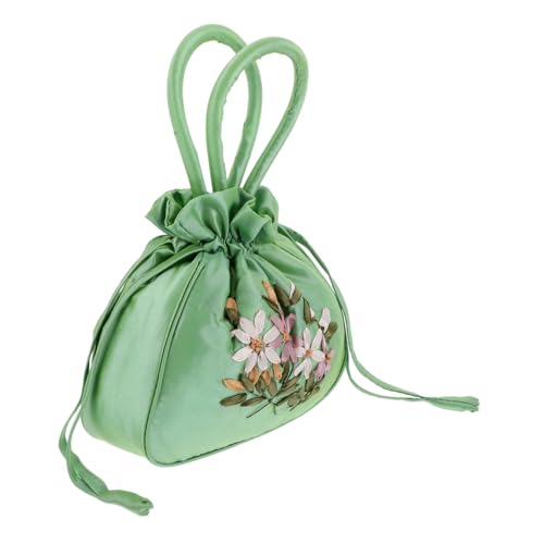 POPETPOP Embroidered Handtasche Small Drawstring Purse Damen Clutch Elegant Velours Polyester Hochzeit Alltag von POPETPOP