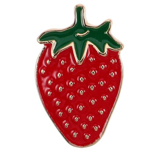 POPETPOP Erdbeer Brosche Cartoon Anstecknadel Süß für Bluse Revers Pullover Clips Vielseitige Kleidung Schmuck Accessoire für Rucksack Schal Hut Tasche von POPETPOP