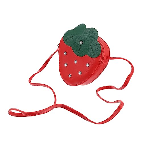 POPETPOP Erdbeer Umhängetasche mit Reißverschluss Mittelgroße Crossbody Bag für Mädchen PU Schulterriemen Süßes Fruchtiges Muster Tragbar für Kleingeld und Schlüssel POPETPOP Erdbeer Umhängetasche mit Reißverschluss Mittelgroße Crossbody Bag für Mädchen PU Schulterriemen Süßes Fruchtiges Muster Tragbar für Kleingeld und Schlüssel von POPETPOP