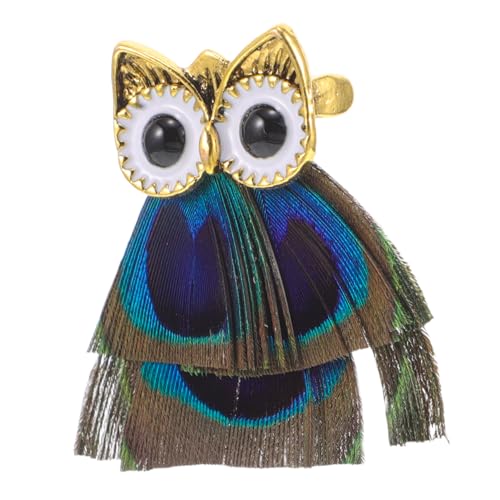 POPETPOP Eulenbrosche Damen Vintage Plume Design aus Robustem Material Vielseitige Anstecknadel für Kleidung und Taschen Handwerkskunst Stilvoll für Hochzeit und Alltag Modisches Vogel von POPETPOP