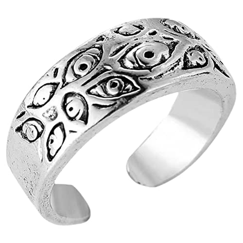 POPETPOP Evil Eye Ring für Damen und Herren Modischer Hip Hop Schmuck Kreativer Unisex Ring Fein Verarbeitet Geeignet für Partys Festivals und Besondere Anlässe von POPETPOP