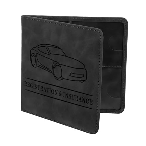 POPETPOP Fahrzeugschein Schutzhülle PU Kartenetui Multifunktional Leicht Für Führerschein Zulassung Versicherung Dokumente Damen von POPETPOP