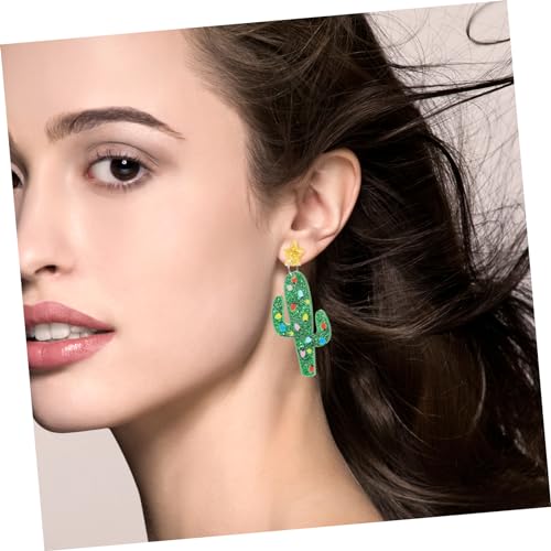 POPETPOP Festliche Ohrstecker Weihnachts Ohrringe Cactus Design Ohrschmuck Damen Tiny Ohrstecker Allergiefrei für Party Alltag von POPETPOP