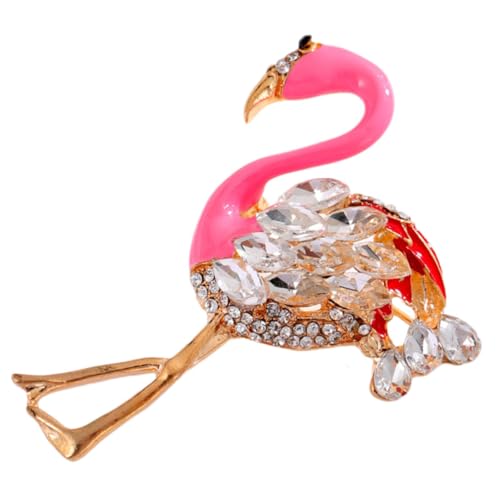 POPETPOP Flamingo Brosche mit Strasssteinen Alloy Anstecknadel für Damen Modischer Vogel Anstecker für Kleidung Taschen Hüte Geschenkidee für Freundinnen und Familie von POPETPOP