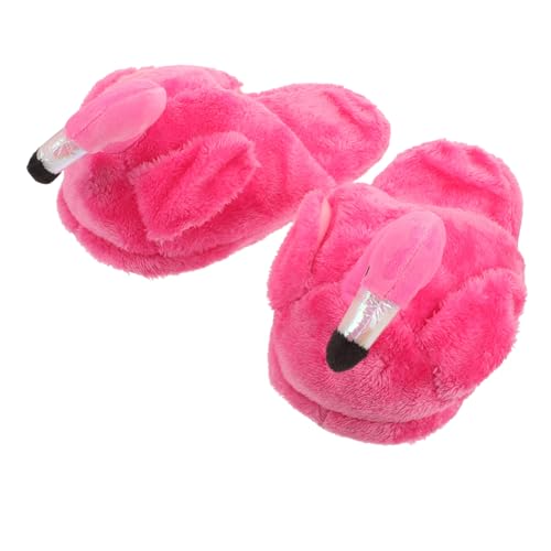 POPETPOP Flamingo Hausschuhe Damen Schlappen Warm Flauschig Rutschfest Komfortable Indoor Slipper für Zuhause Pantoffeln mit Memory Schaum Sohle und Stylisch von POPETPOP
