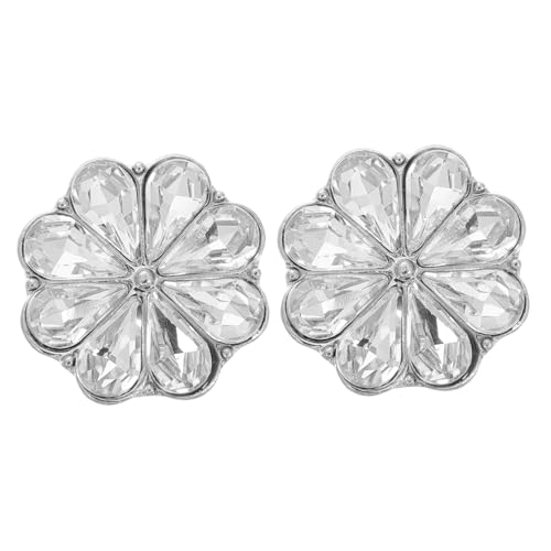 POPETPOP Flower Shape Cufflinks mit Funkelnden Strasssteinen Tuxedo Manschettenknöpfe aus Langlebiger Legierung Teiliges Blumenform für Formelle Herrenhemden von POPETPOP