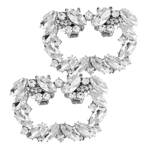 POPETPOP Funkelnde Abnehmbare Strass Schuhclips aus Silberner Platinlegierung Schuhdekoration für Damen Passend für High Heels und Sandalen Vielseitiges Accessoire für Festliche Anlässe von POPETPOP