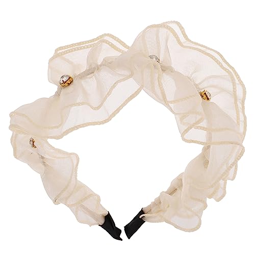 POPETPOP Garn-ohr-stirnband Mädchen Stirnband Mädchen Stirnbänder Lolita-spitzen-stirnband Schwarze Scrunchies Für Haare Party-stirnbänder Weiß Damen Südkorea Frühling Und Sommer Stoff von POPETPOP