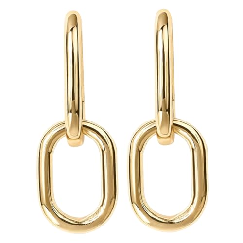 POPETPOP Geometrische Creolen Ohrringe Damen Vergoldet Leicht Robust Stilvoller Ohrschmuck Für Frauen Geschenkideen Party Schmuck von POPETPOP