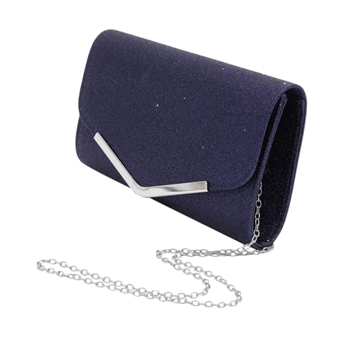 POPETPOP Glänzende Damen Clutch Bag Abendtasche mit Kette Funkelnd Hochzeit Party Prom Tasche von POPETPOP