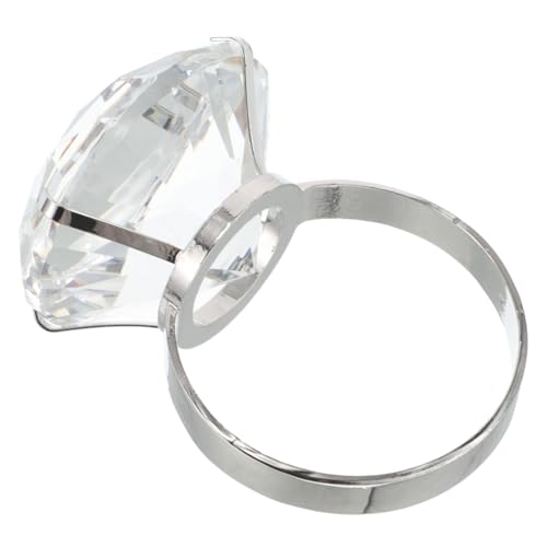 POPETPOP Glasring Hochzeitsdeko Transparent Deko Schmuck Verlobung Party Ring Requisite Elegant Funkelnd für Hochzeitsfeier und Engagements von POPETPOP
