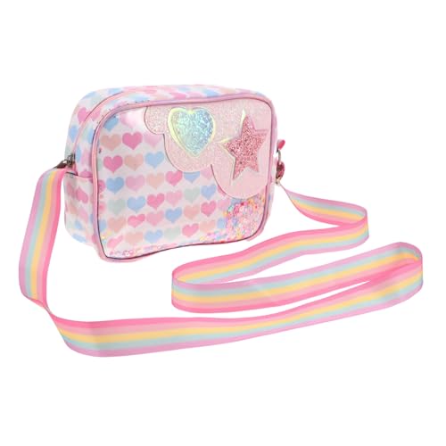 POPETPOP Glitzernde Crossbody Tasche Große Kapazität Verstellbarer Schultergurt Meerjungfrau Motiv Mädchen Umhängetasche Für Schule Und Festliche Anlässe von POPETPOP