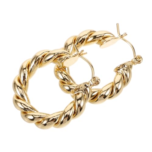 POPETPOP Goldene Damen Ohrringe mit Drehdesign Leichte Modische Hängende Schmuckstücke für Partys und Alltag Ohrhänger für Frauen und Mädchen von POPETPOP