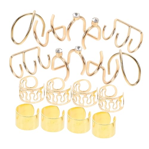 POPETPOP Goldene Metall Haarringe Zöpfe und Ohrklemmen für Damen Teiliges Vielseitiger Festival Haarschmuck Ohrloch Eleganter DIY für Flechtfrisuren und Ohrdekoration von POPETPOP
