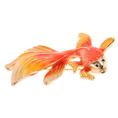 POPETPOP Goldfisch Brosche Damen Anstecknadel Fischform Kleidung Schmucknadel Revers Pin Leicht Tragbar Modisch Für Strickjacken Jacken Blusen von POPETPOP